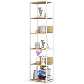 Metal Loft Shelf 50 cm - White-Oak Artisan - 6 Shelves