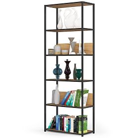 Metal Loft Shelf 70 cm - Black-Craft Oak - 6 Shelves