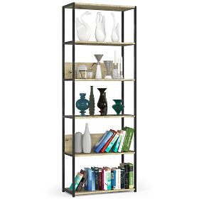 Metal Loft Shelf 70 cm - Black-Oak Artisan - 6 Shelves