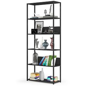 Metal Loft Shelf 80 cm - Black-Black - 6 Shelves