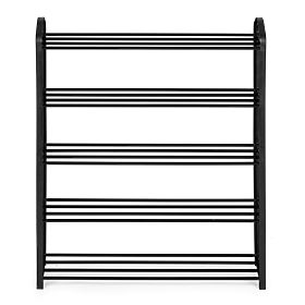 Metal Shoe Rack 5 Shelves 15 Pairs of Shoes Black