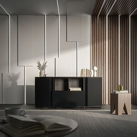 MICHELLE Sideboard black/Viking oak, Halmar