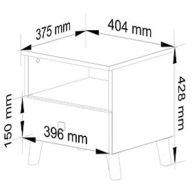 MOBI K-01 WHITE BLACK CHEST OF DRAWERS