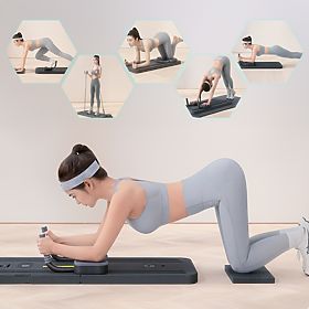 Multifunctional Folding Pilates Reformer Board with LCD Display and Expanders ModernHome