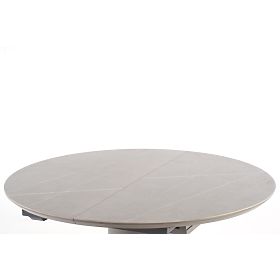 MUSCAT Extendable Table Top - Grey Marble, Leg - Light Grey / Gold, Halmar
