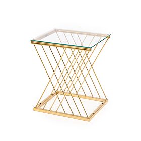 NANCY Table Gold / Transparent, Halmar