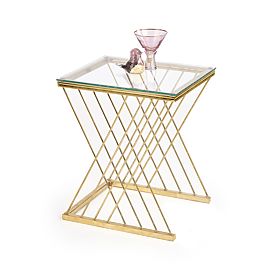 NANCY Table Gold / Transparent, Halmar