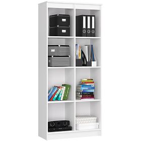 OFFICE SHELF R 80 cm CLP 8 SHELVES WHITE
