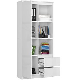 Office Shelf R 80 cm CLP R11 WHITE / WHITE GLOSS