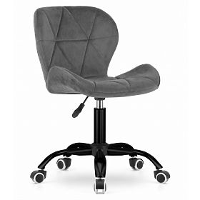 Office Swivel Chair with Wide Backrest Velvet Dark Gray