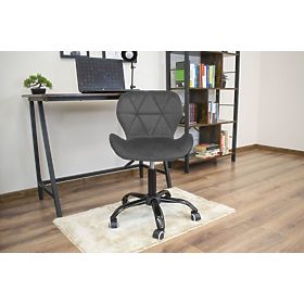 Office Swivel Chair with Wide Backrest Velvet Dark Gray