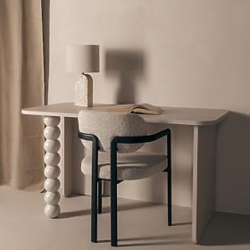Orel Desk, Cashmere, Decorative Leg