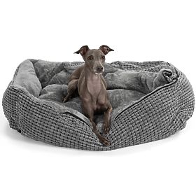 Pet bed with blanket M - gray, PuppyJoy