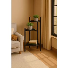 Plant Stand, Flower Stand, Decoration, 3 Levels, Black, ModernHome