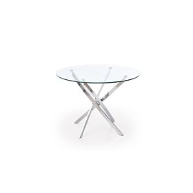 RAYMOND Table, Top - Transparent, Legs - Chrome