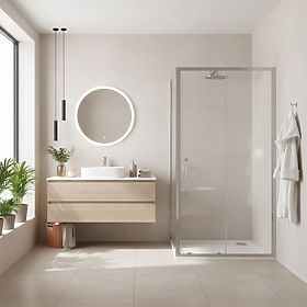 Rea Primo Slide Shower Enclosure 100x70 Chrome