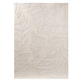 Rectangular Carpet Mona Tufted, Wool, Cream, Leaves, Carpet Size: 190x290, lectus