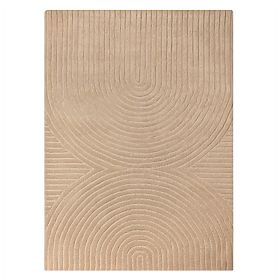 Rectangular Isla Rug, Arches, Tufted, Wool, Dark Beige, Rug Size: 190x290, lectus
