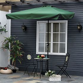 Rectangular Large Garden Tilt Parasol with Green Crank 200 x 140 cm, MultiGarden