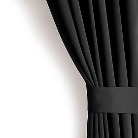 RESTILO BLACKOUT Curtain Black Classic Style Sash Tape Material Blackout 140x245