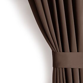 RESTILO BLACKOUT Curtain, Brown Color, Tieback, Classic Style, Silver Eyelets, Material bl