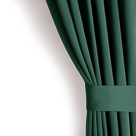 RESTILO BLACKOUT Curtain in Bottle Green, Classic Style, Silver Eyelets