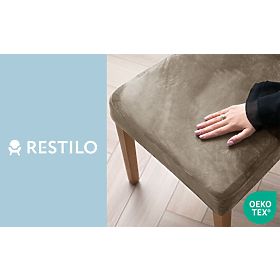 RESTILO Chair Cover SENTO Beige Color Smooth Classic Style