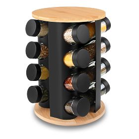 Rotating Spice Rack ROMERO 16 Jars + 72 Stickers