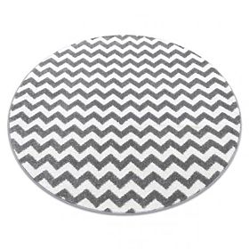 Round Carpet SKETCH - F561 Zigzag, Gray White, F.H.Kabis