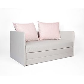 Convertible Sofa Jack - Light Grey / Powder Pink