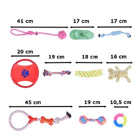 Set of 10 DYLAN Dog Toys Tug Ropes