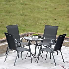 Set of Garden Chairs for Terrace Balcony Gray
