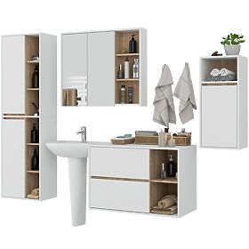 SET OF HANGING BATHROOM FURNITURE VAMI WHITE / SONOMA OAK