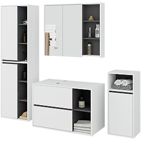 SET OF HANGING BATHROOM FURNITURE WITH OPENINGS VAMI WHITE / GRAPHITE GRAY