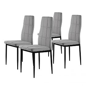 Set of Upholstered Chairs for Dining and Living Room 4pcs Grey, MODERNHOME