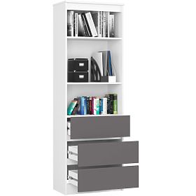 SHELF R60 3DR 2S CLP PK WHITE / GRAY