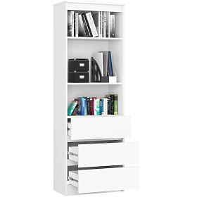 SHELF R60 3DR 2SH CLP PK WHITE