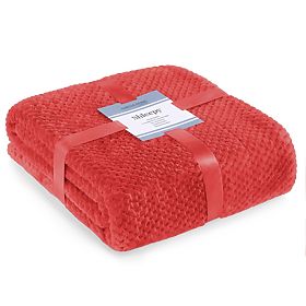 SHLEEPY Blanket Red Embossed Jacquard Classic Style 130x180