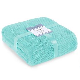 SHLEEPY Blanket Turquoise Color Embossed Jacquard Classic Style 130x180