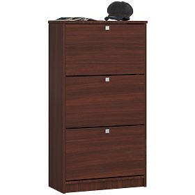 Shoe Cabinet 3 Flip Doors 60 cm - Wenge