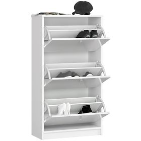 SHOE CABINET 3 FLIP DOORS 60 cm WHITE GLOSS