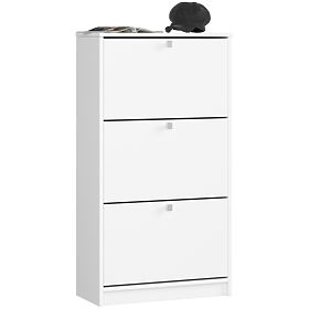 SHOE CABINET 3 FLIP DOORS 60 cm WHITE