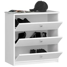 Shoe Cabinet MINI 3 Flip Doors 60 cm - White