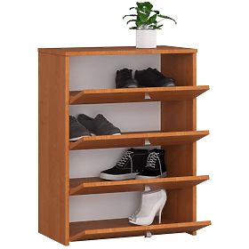 Shoe Cabinet with 4 Flip Doors 60 cm - Alder