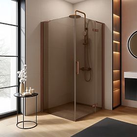 Shower Enclosure REA Hugo 90x80 Brushed Copper, Rea