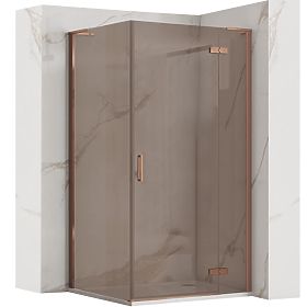 Shower Enclosure REA Hugo Brushed Copper 80x80, Rea