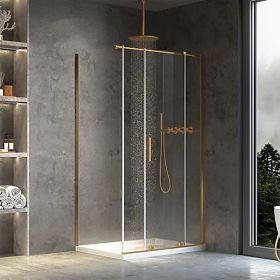 Shower Enclosure REA Montana Brushed Gold 120x100