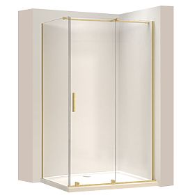 Shower Enclosure REA Montana Brushed Gold 130x100, Rea