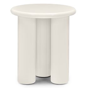 Side Table Blair 40 cm, Cream, Glossy