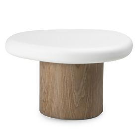 Side Table Floe 50 cm, White/Walnut